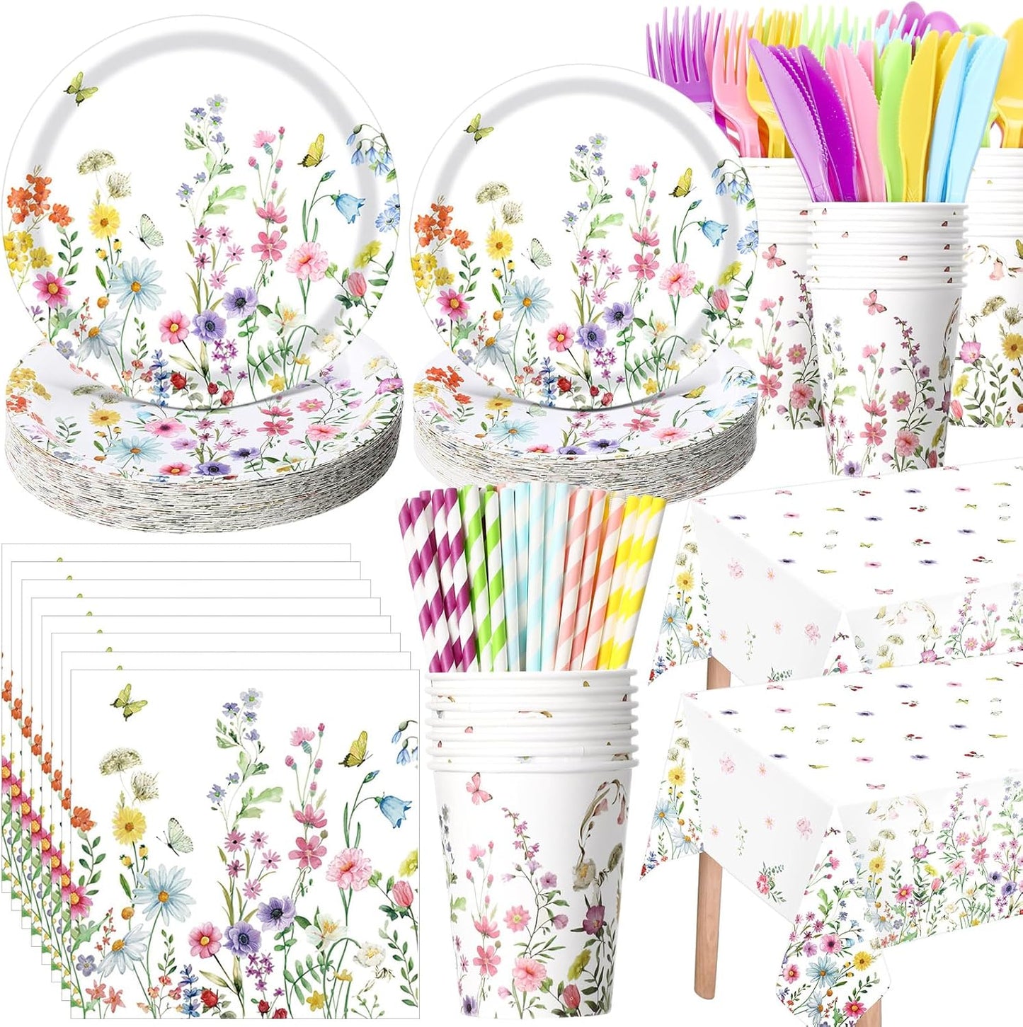 452 Pcs Wildflower Party Supplies for Spring Celebrations