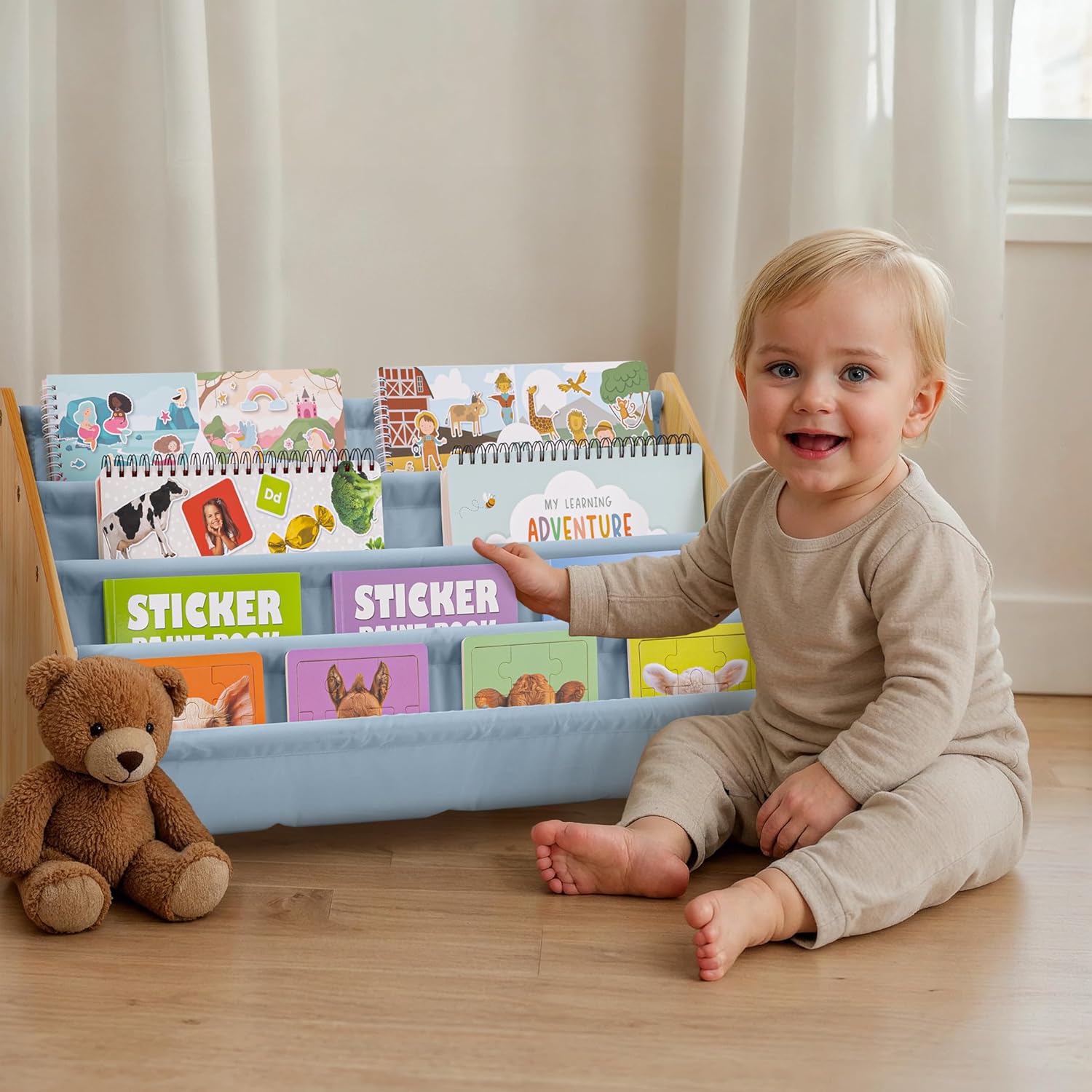 ZICOTO Decorative Wooden Bookshelf for Kids Rooms - Fun & Neat