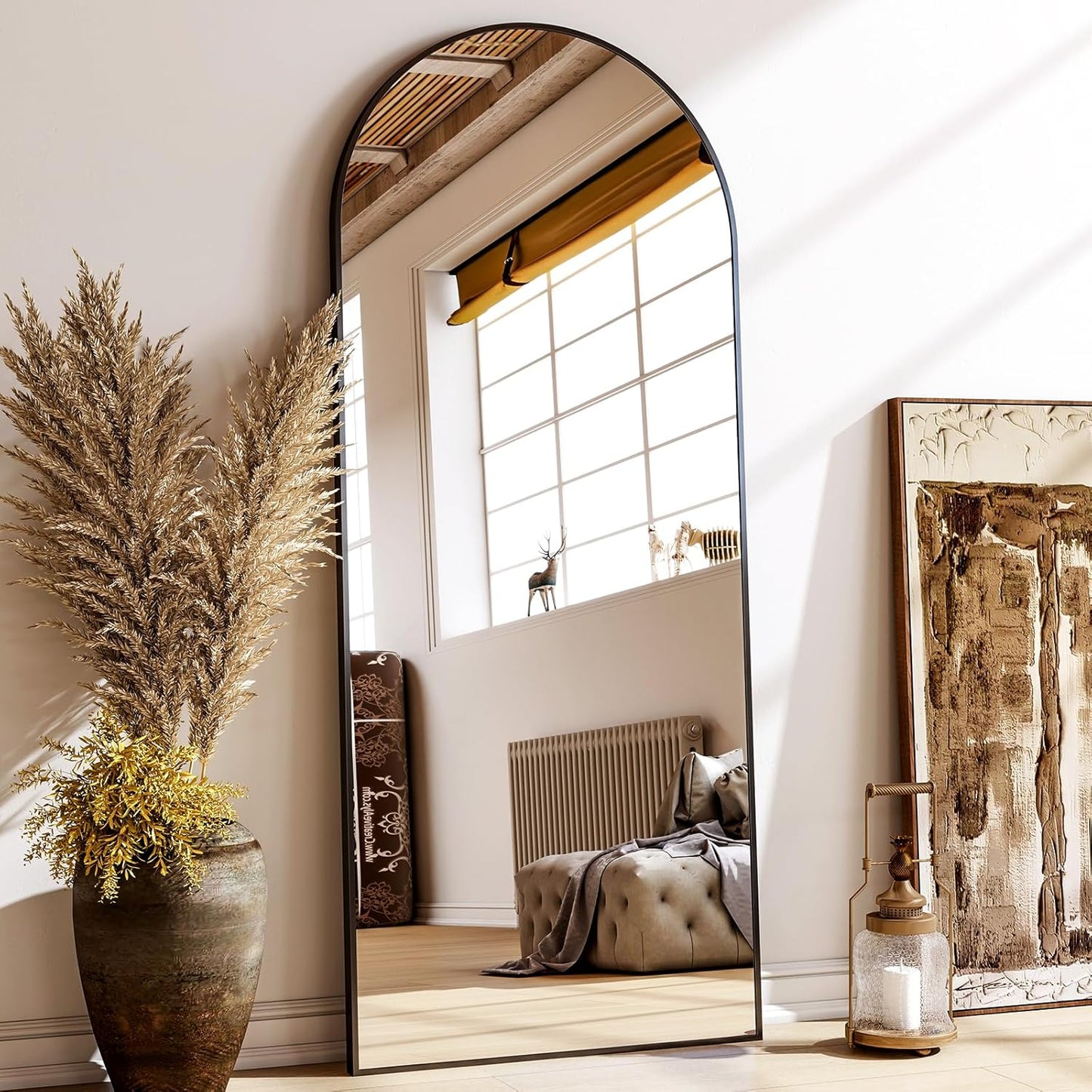 24x68 Arched Full Length Mirror with Aluminum Alloy Frame