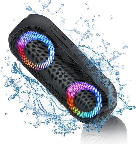 NOTABRICK Bluetooth Speaker: Loud Stereo Sound, IPX7 Waterproof, RGB Lights
