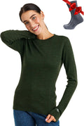 Merino Wool Base Layer Women Long Sleeve - Comfortable Thermal Fit