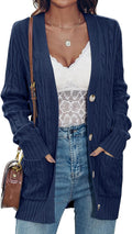 MEROKEETY Women's 2025 Fall Cable Knit Cardigan Sweater