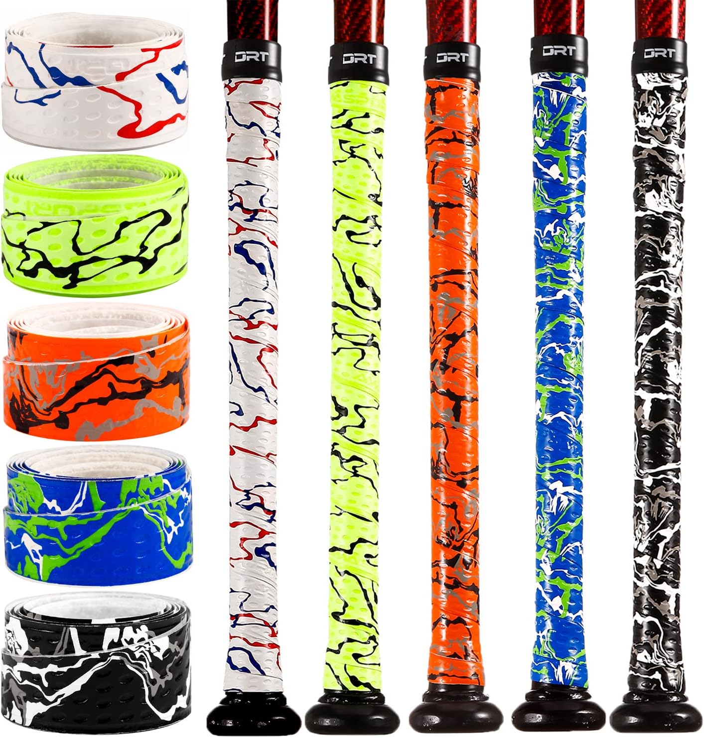 5 Pack Baseball Bat Grip Tapes for Maximum Control and Comfort