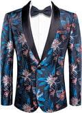 Men's Floral Shawl Lapel Slim Fit Tuxedo Jacket - Hi-Tie
