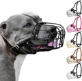 Pitbull Dog Muzzle Metal Basket Adjustable Leather Straps - Secure Fit