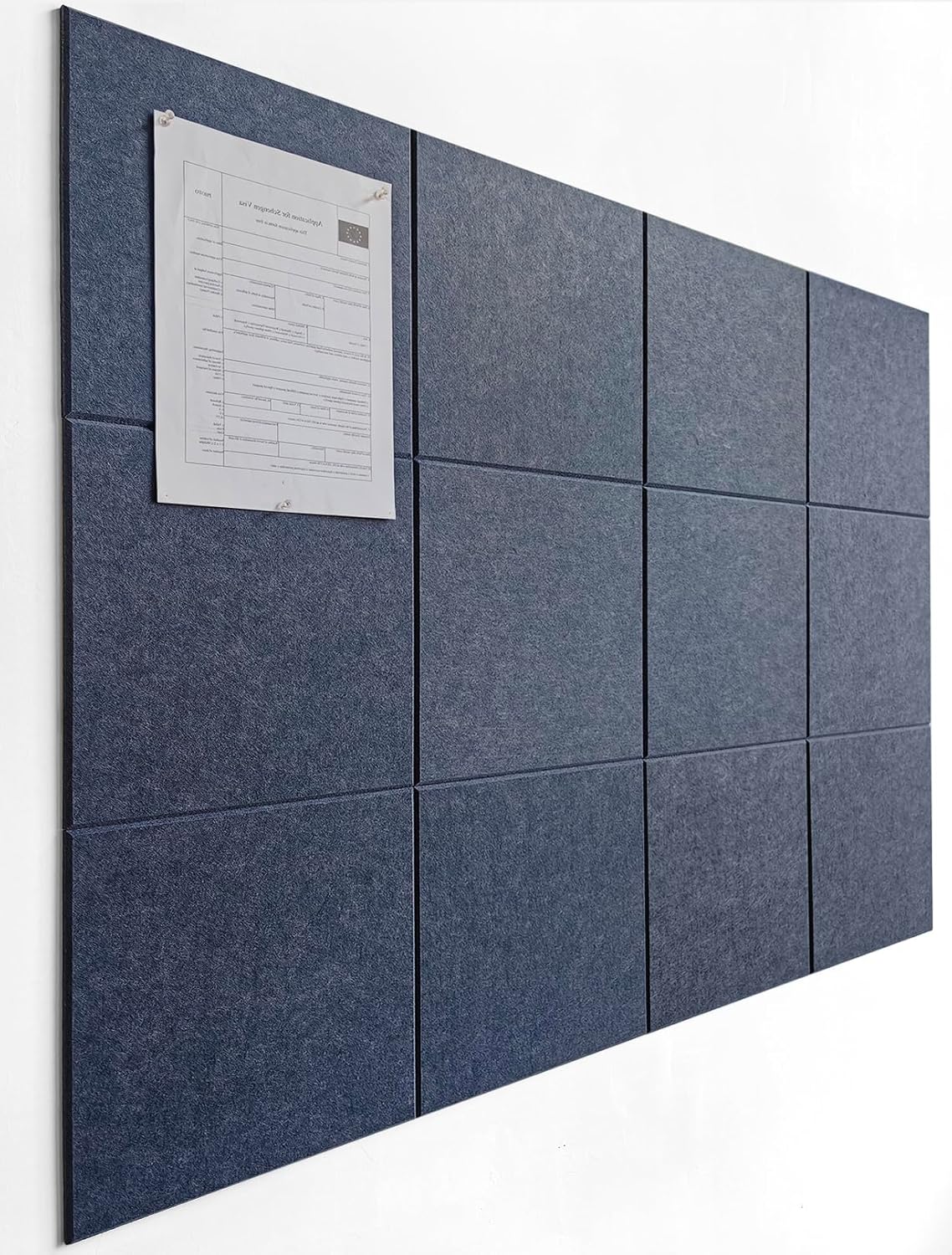 Blue Felt Bulletin Board Tiles for Stylish Office and Home Use
