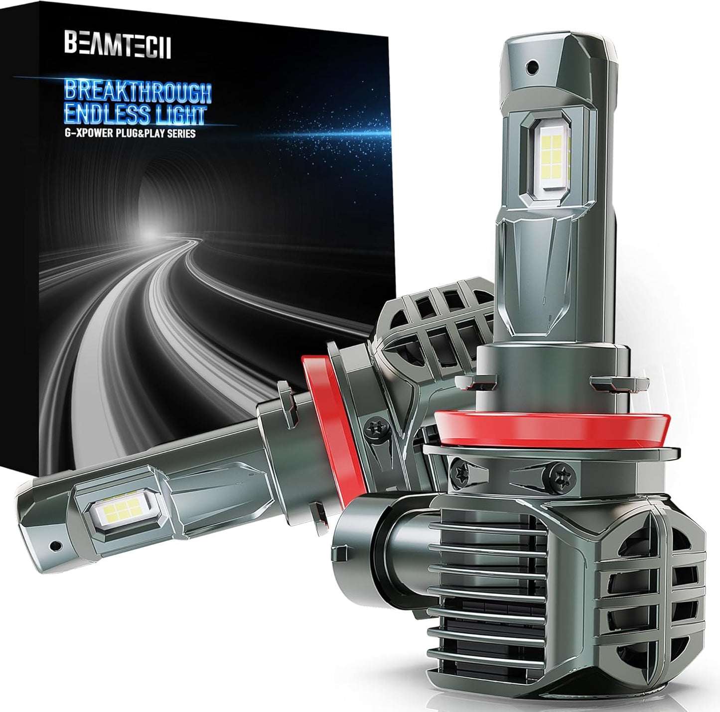 BEAMTECH H11 Bulbs for Fog Lights with G-XPower Chips 6500K