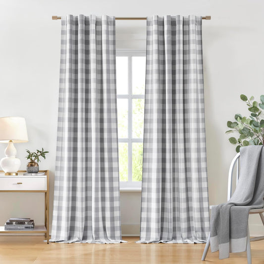 Buffalo Plaid Curtain Panels for Modern Thermal Insulation