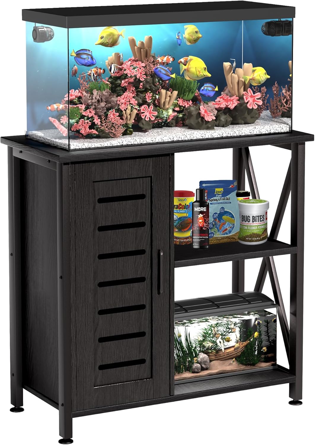 20-29 Gallon Fish Tank Stand with Cabinet Storage and Style
