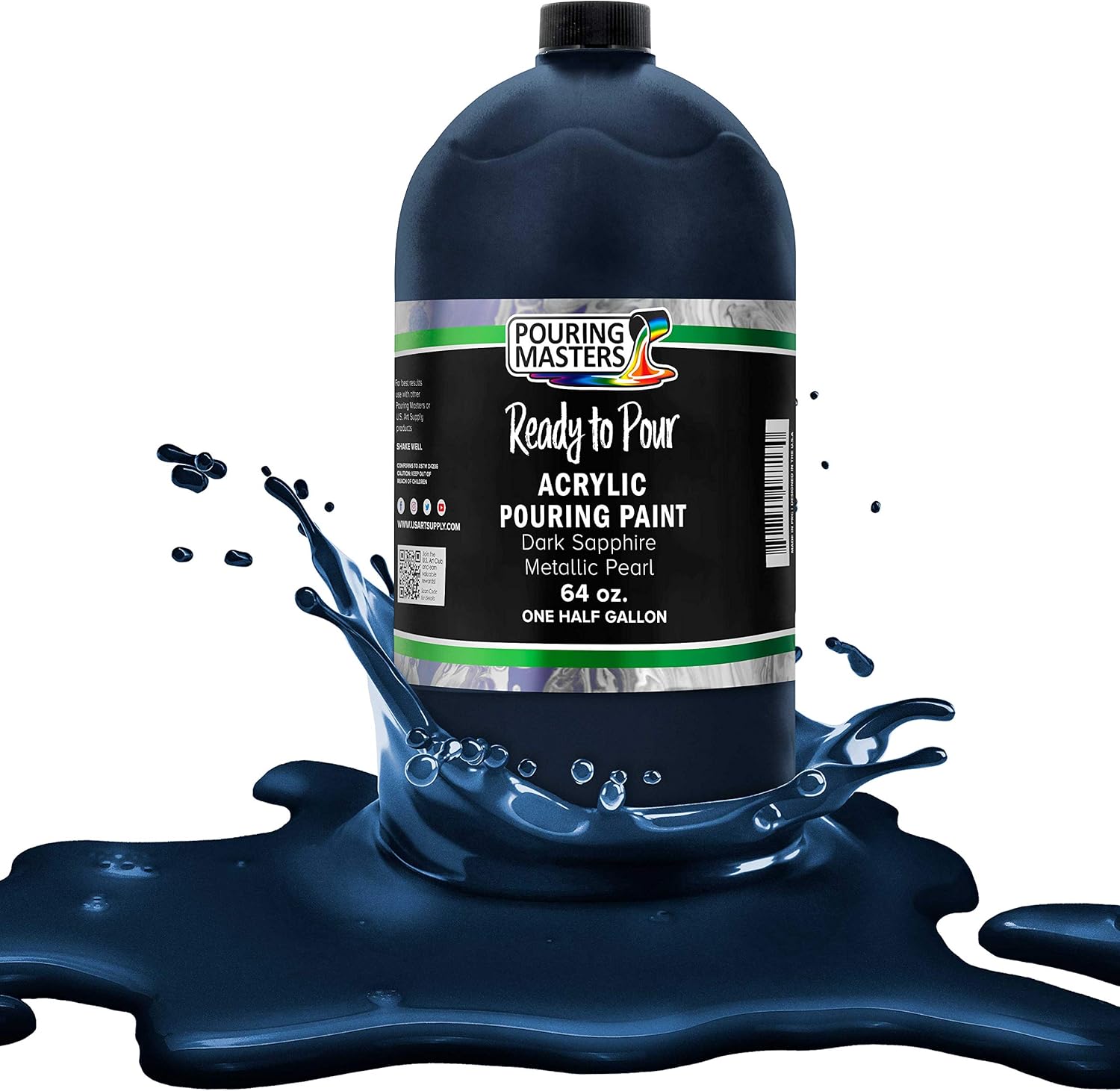 Pouring Masters Dark Sapphire Blue Metallic Pearl Acrylic Paint