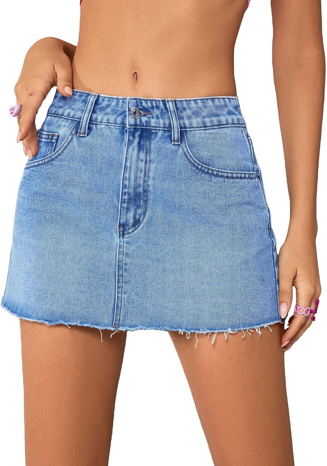 Jumppmile Womens Mini Denim Skirt for Stylish Summer Looks