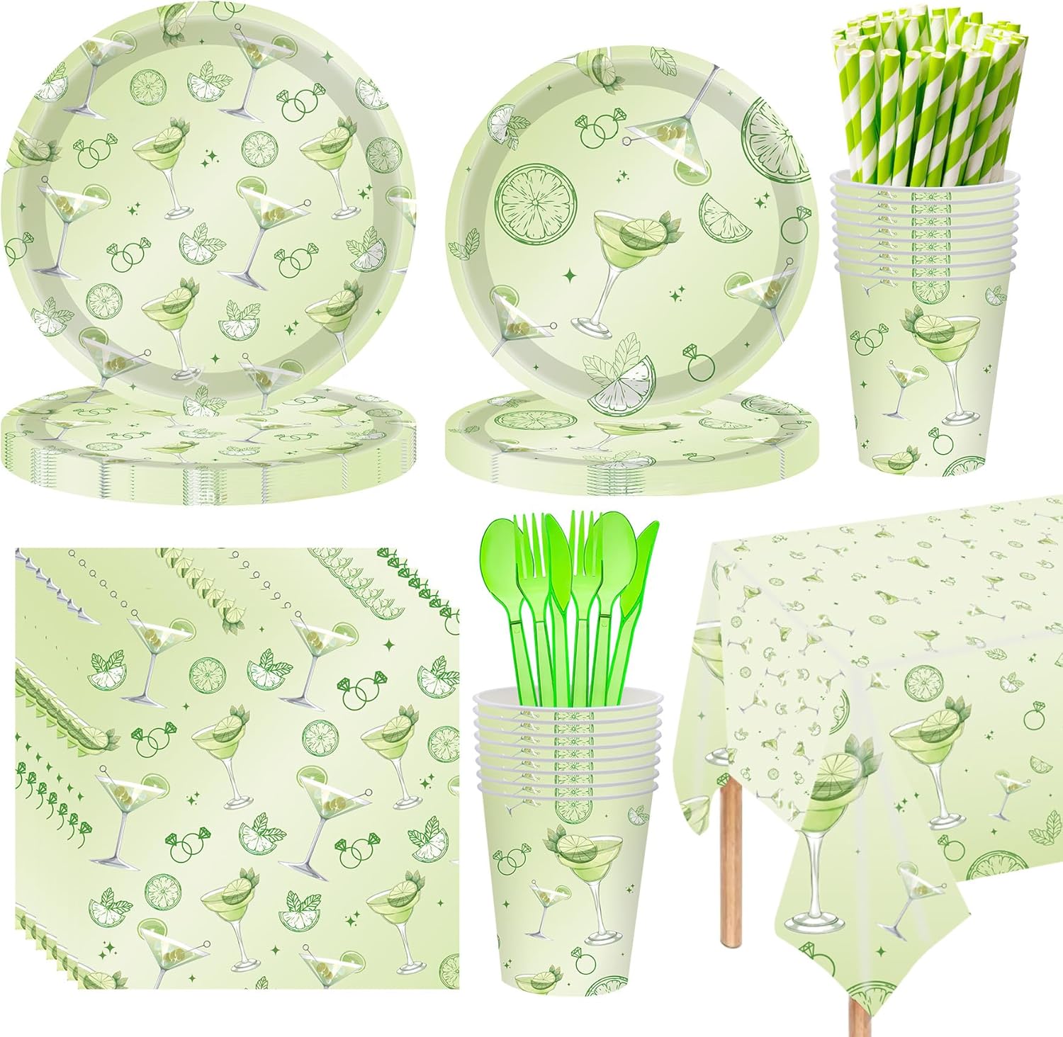 Martini Party Supplies Set, Elegantly Disposable