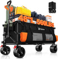 48in Collapsible Wagon Cart Foldable 560lbs Capacity - Black