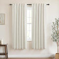 KOUFALL 64 in Linen Blackout Curtains 2 Panels - Total 84 in Width