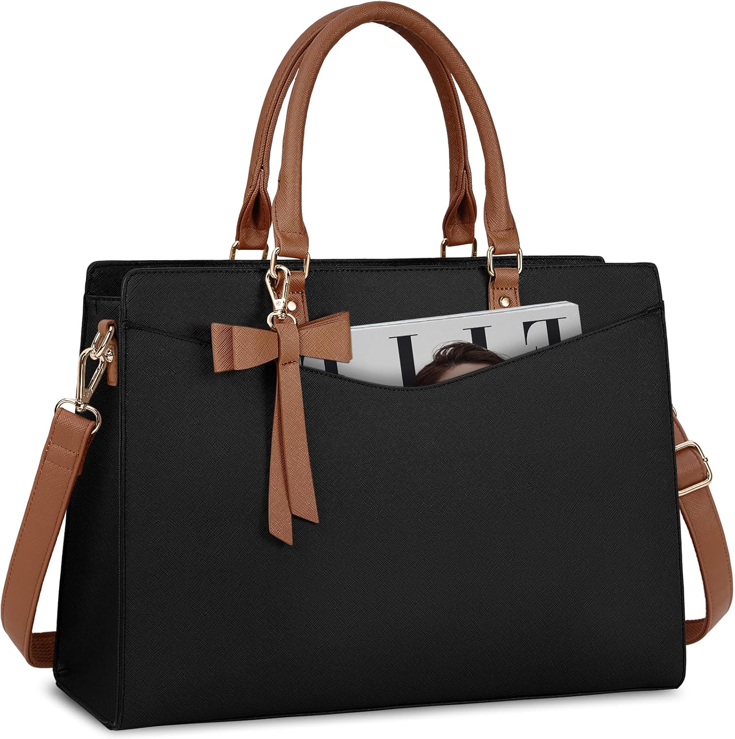 RAINSMORE Laptop Bag for Women - Stylish 15.6 Inch Tote
