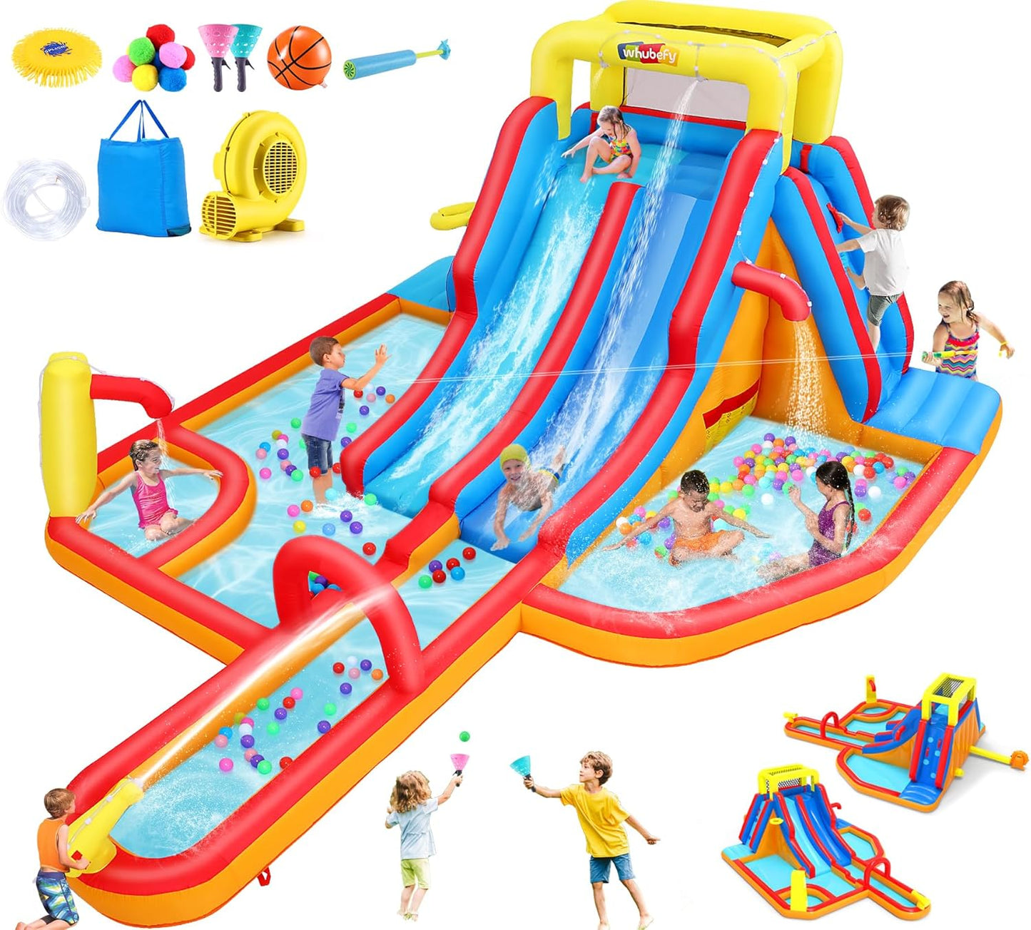 Whubefy 18x14FT Mega Inflatable Water Slide for Ultimate Fun
