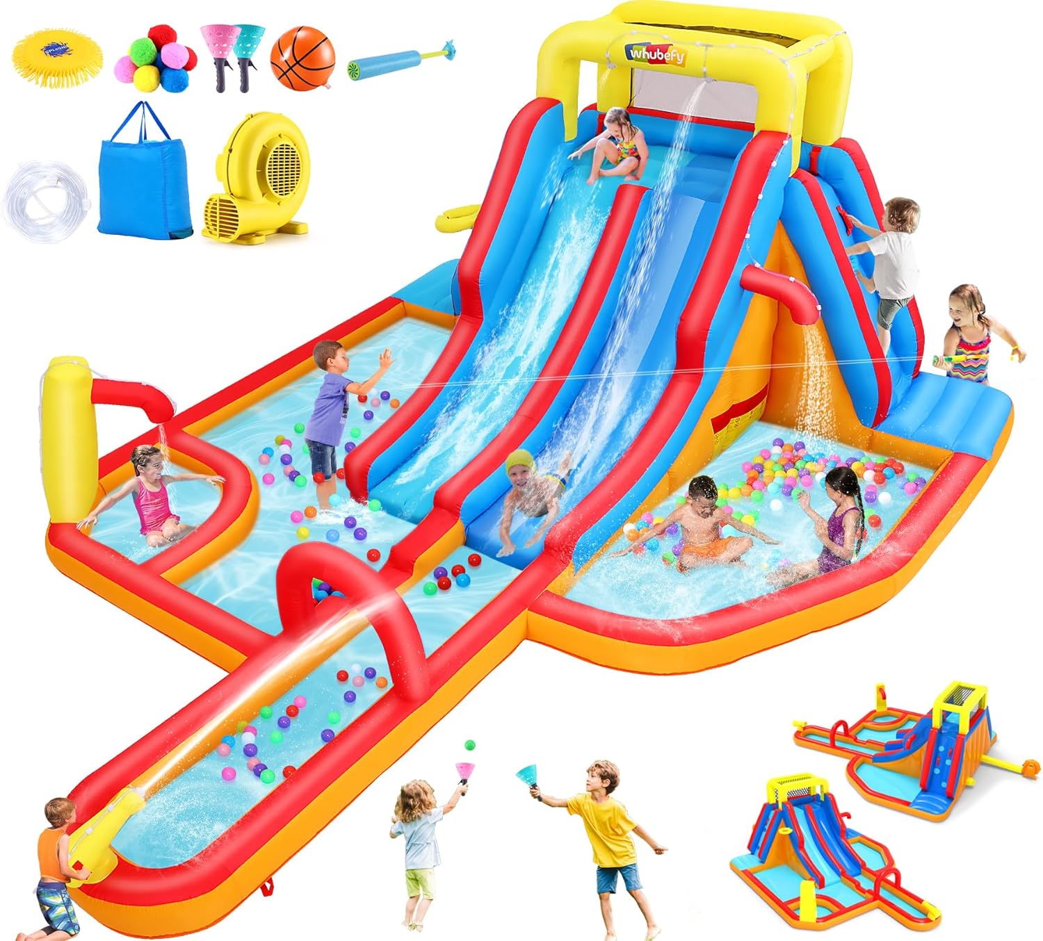 Whubefy 18x14FT Mega Inflatable Water Slide for Ultimate Fun