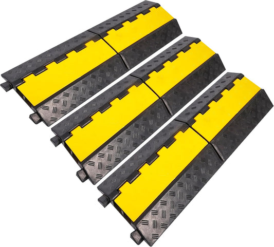Rubber Cable Ramp Protector for Driveways - 3 Pack of Ramps