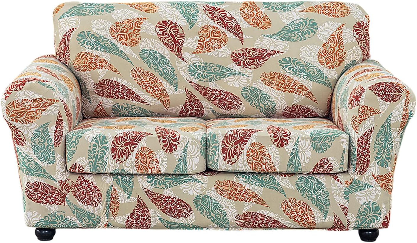 KRFOONN 3 Piece Printed Couch Cover for Loveseat and Sofa