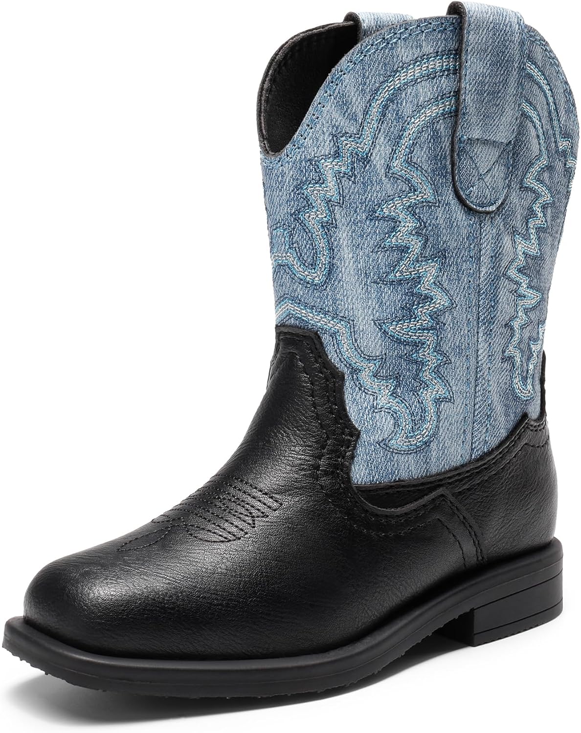 DREAM PAIRS Toddler Cowboy Boots for Kids with Square Toe Design