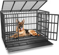 48/42/38 in Heavy Duty Indestructible Dog Crate Cage Kennel - XL/XXL