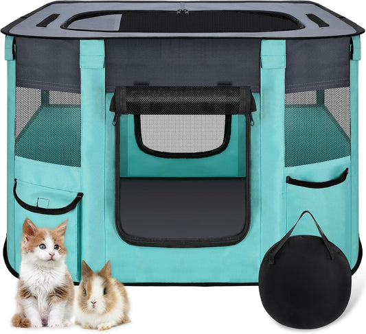 Foldable Pet Playpen: Portable Indoor/Outdoor Fun!