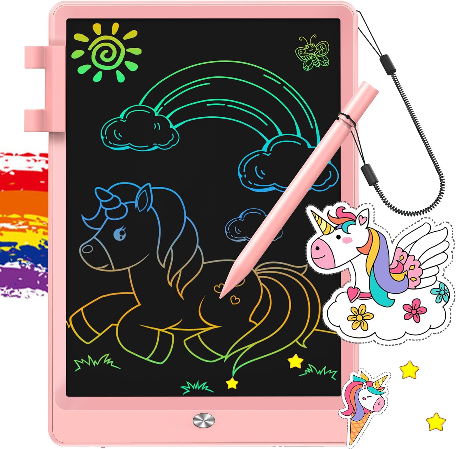 FLUESTON 10 Inch Colorful LCD Writing Tablet for Kids, Educational & Fun Doodle Toy