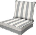 Honeycomb Outdoor Deep Seat Cabana Stripe Stone Grey Chair Cushion
