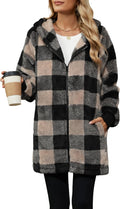 Womens Oversized Sherpa Jacket - Fuzzy Fleece Zip-Up Cozy Coat