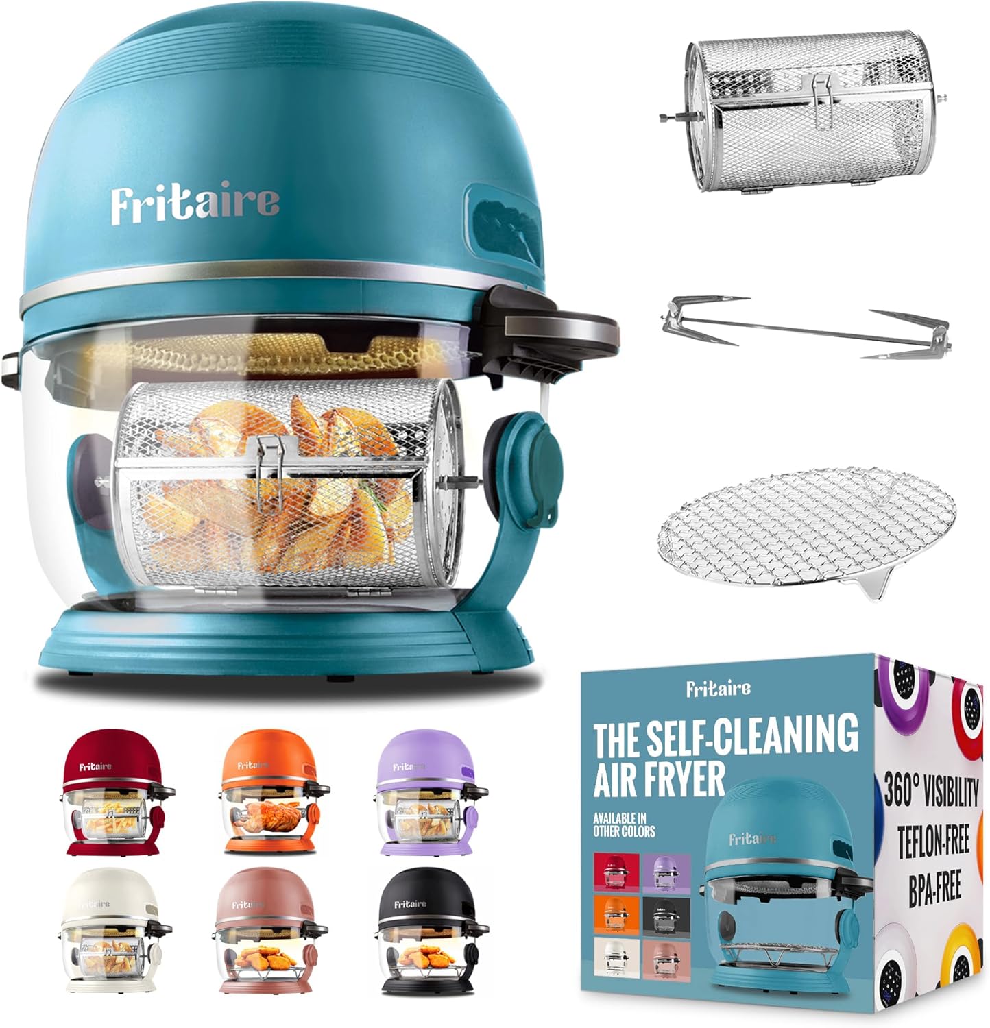 Non Toxic Air Fryer with 360 Visibility and Self-Cleaning Features