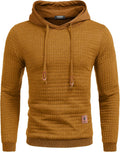 Mens Hooded Waffle Knit Pullover Hoodie - Comfortable Everyday