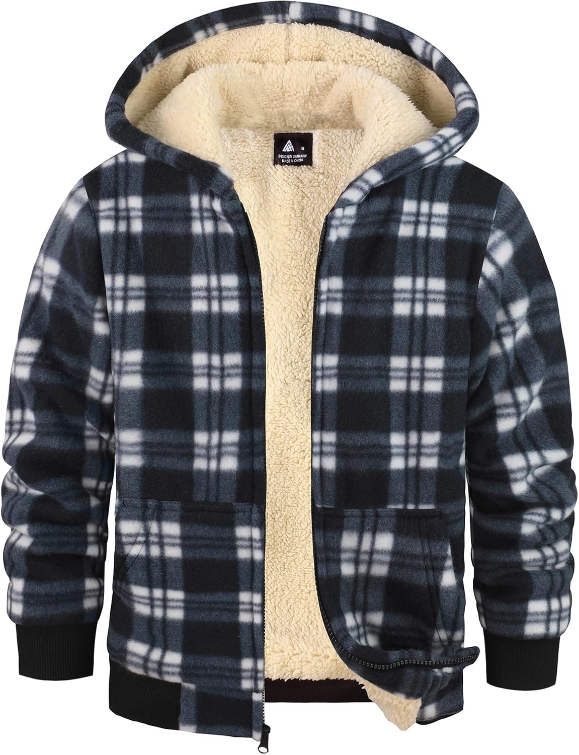 GEEK LIGHTING Boys Flannel Jacket Sherpa Lined Warm Hoodie
