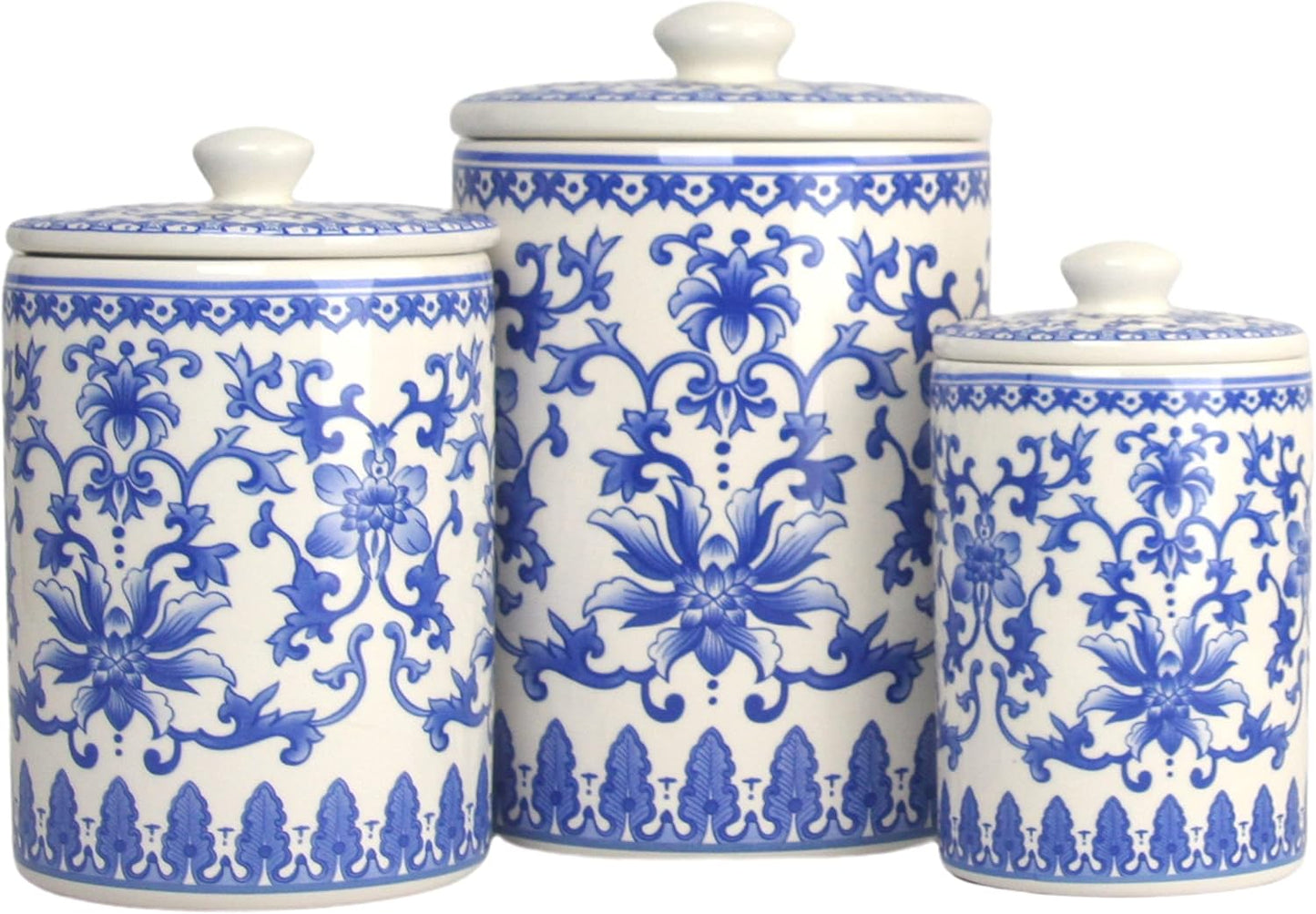 Chinoiserie 3 Piece Canister Set for Stylish Kitchen Storage