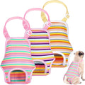 Dog Diaper Striped Sanitary Pantie 3-Pack XL - Adjustable Suspenders
