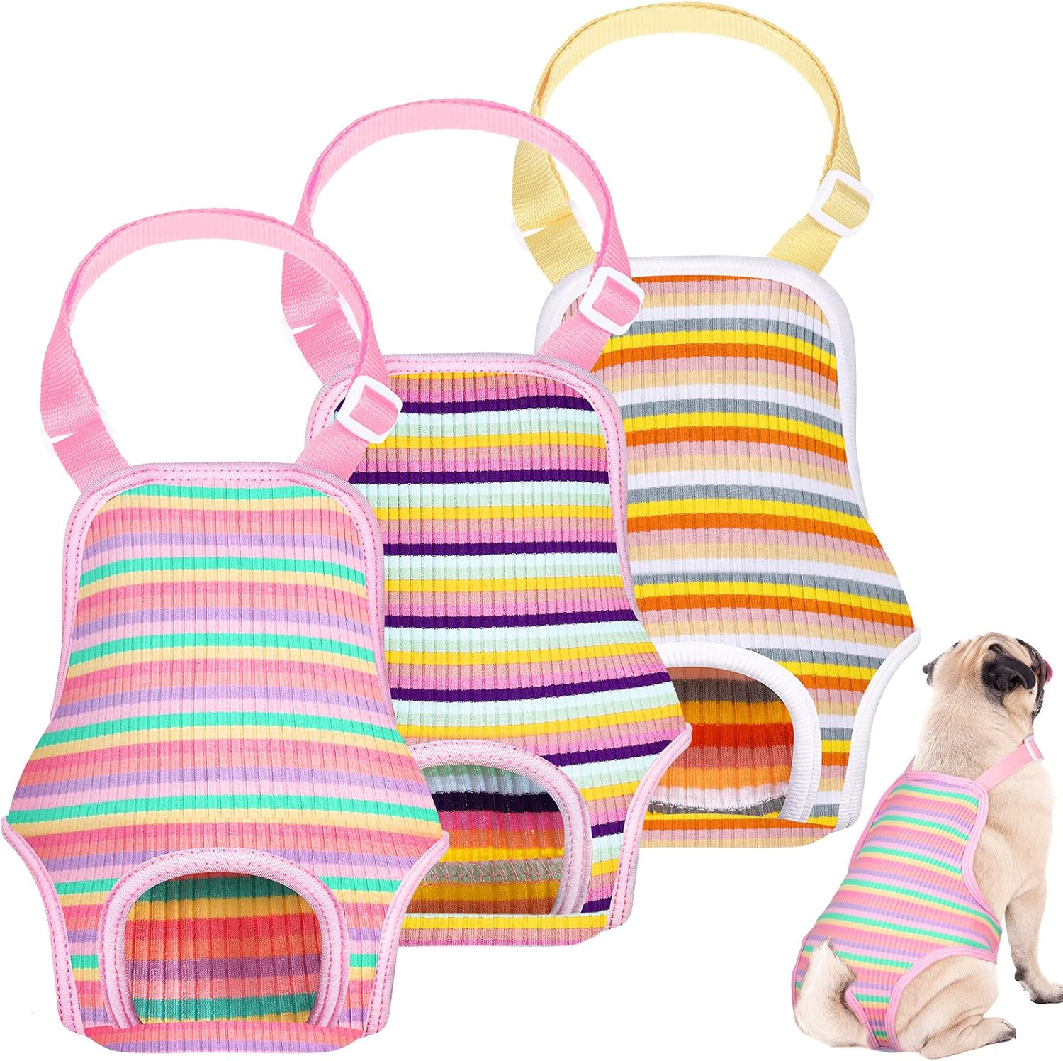 Adjustable Rainbow Dog Diaper Set XL