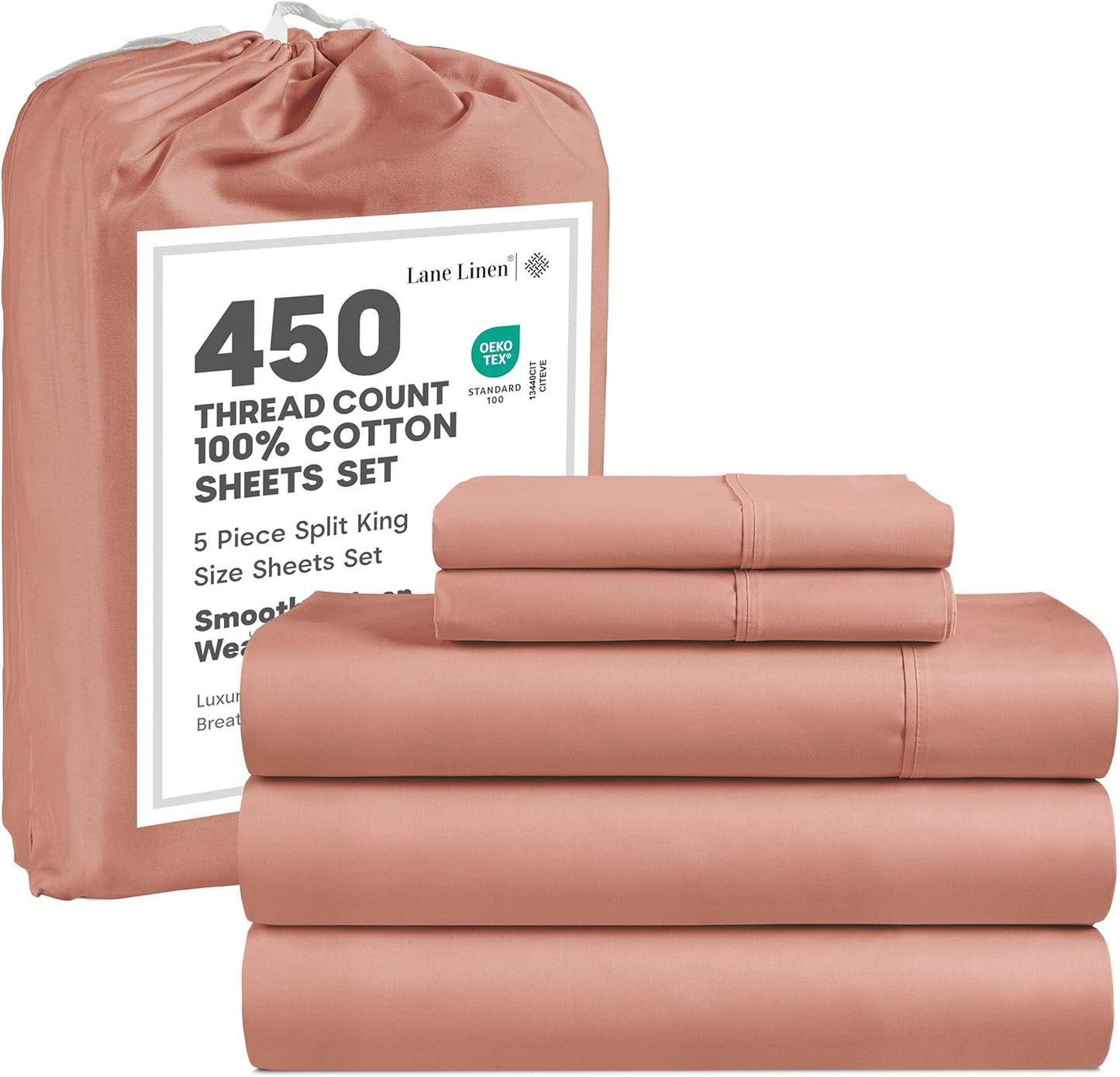 Premium Split King Bed Sheets for Adjustable Beds by Lane Linen