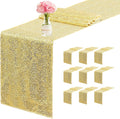 Sequin Table Runner 12 x 72 in 10 Pack - Gold Glitter Table Runners