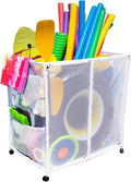 Pool Storage Bin Mesh Organizer 35in x 25.4in x 37.5in - Rolling Large