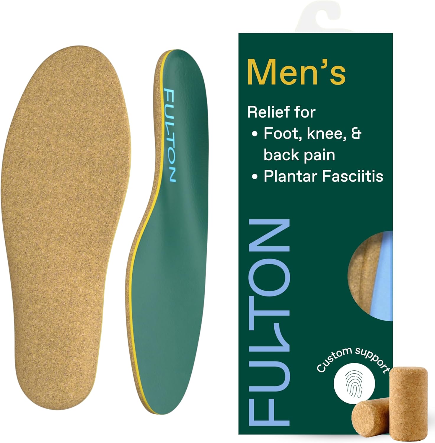 Fulton Custom Molding Cork Shoe Inserts for Pain Relief Comfort