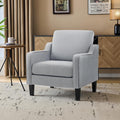 VINGLI Mid Century Modern Accent Chair, Light Grey Fabric - Cozy