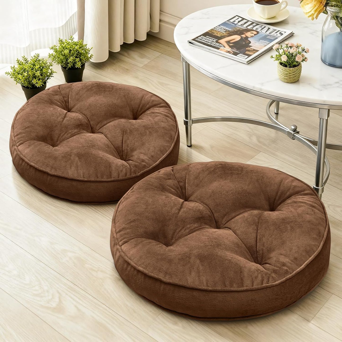 Memory Foam Floor Pillow Set of 2 for Comfortable Seating