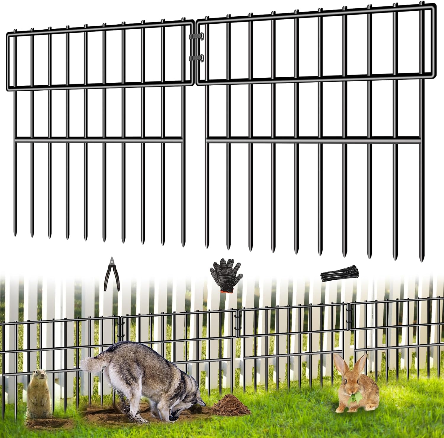 39.5ft Animal Barrier Fence for Dogs - No Dig Metal Panels