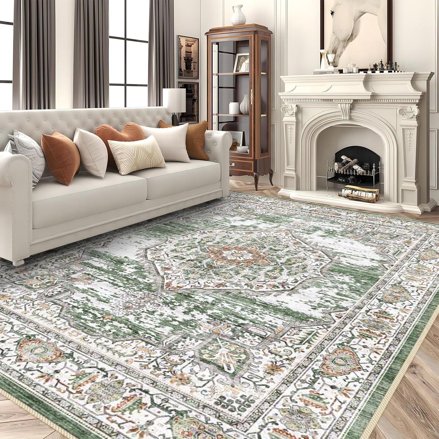YOUFORTONG 9x12 Area Rug Washable for Living Room and Bedroom