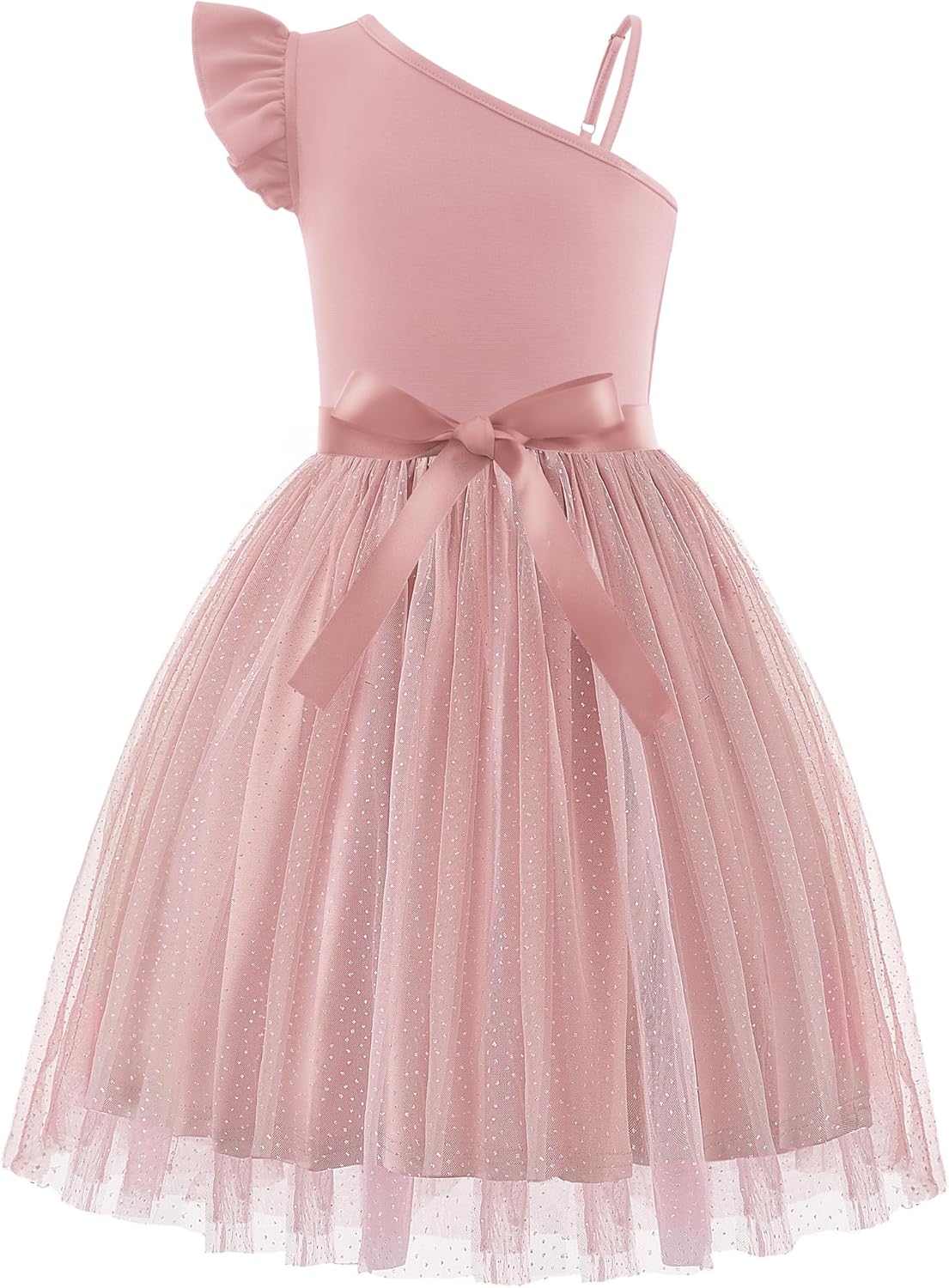 Arshiner Girls Dresses Summer One Shoulder Ruffle Style