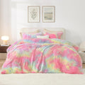 Tie-Dyed Rainbow Fluffy Comforter King Size - Ultra Soft Plush