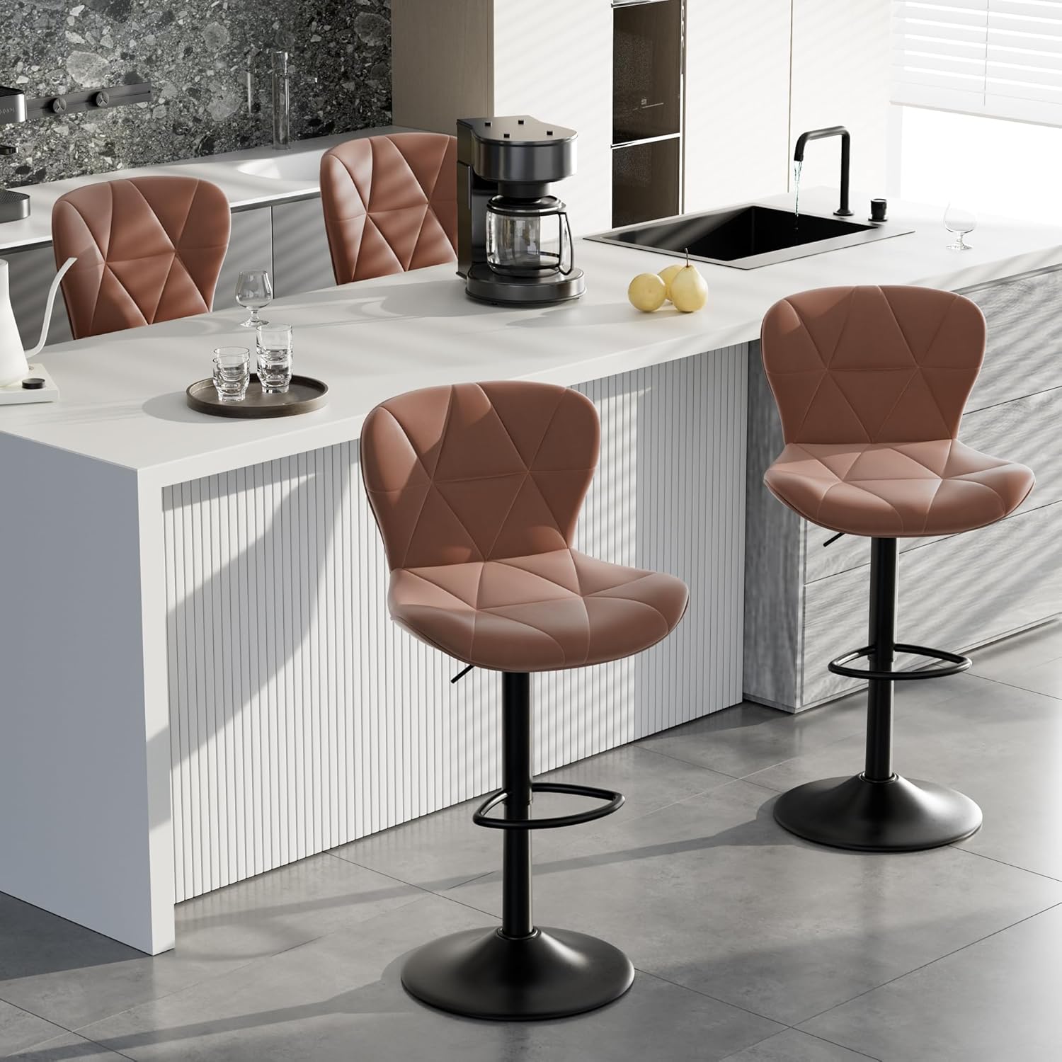 Adjustable Swivel Bar Stools Set of 4 for Kitchen Island