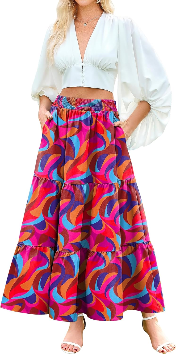Arolina Maxi Skirt for Women: Flowy Boho Summer Style