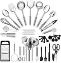 Stainless Steel Kitchen Utensils Set 39-Piece - Organized Durable