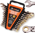 12pcs Flexible Ratchet Wrenches Set SAE 1/4 to 7/8 in - Flex-Head Kit