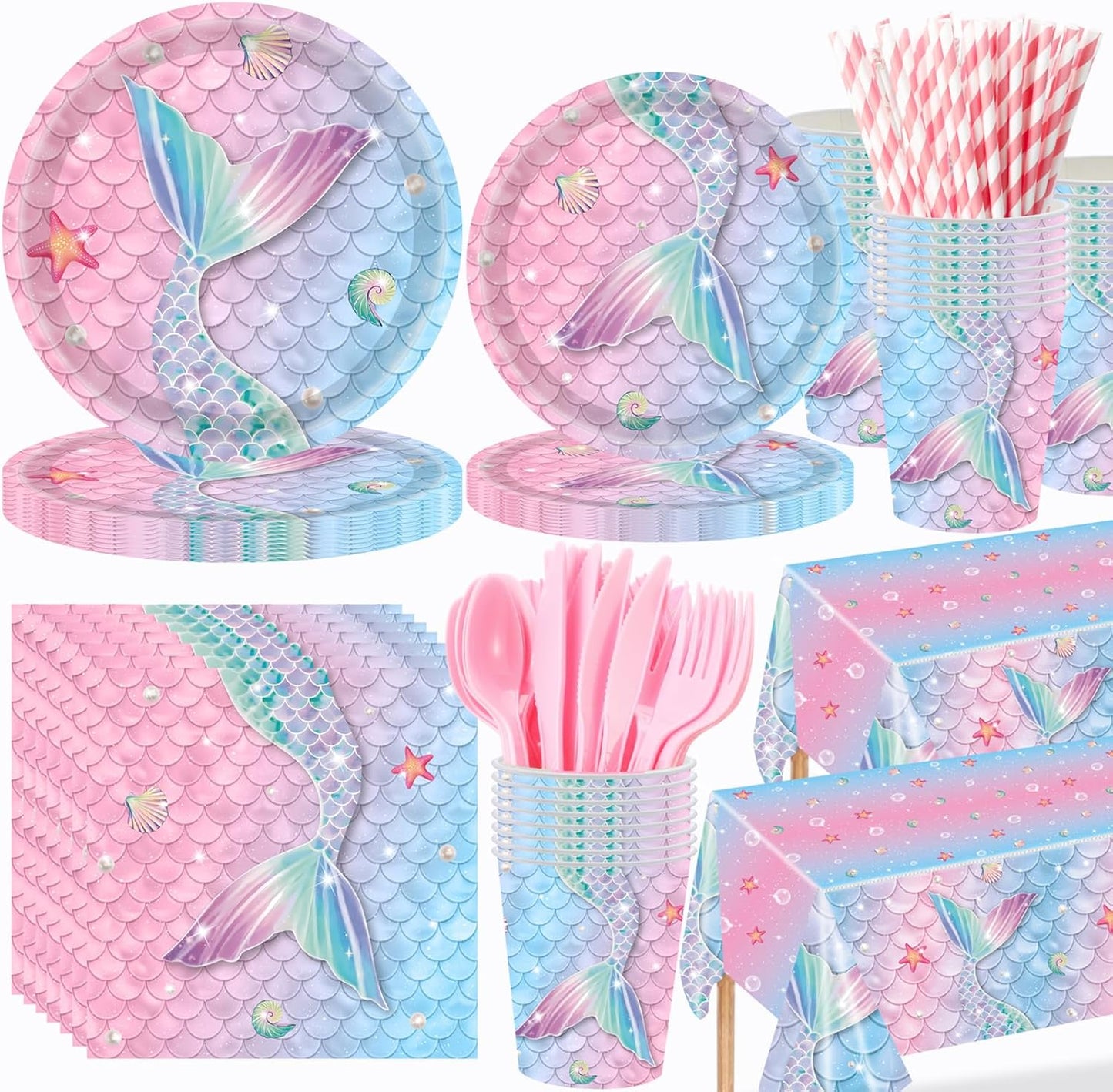452 Pcs Mermaid Party Decorations for Baby Showers and Birthdays